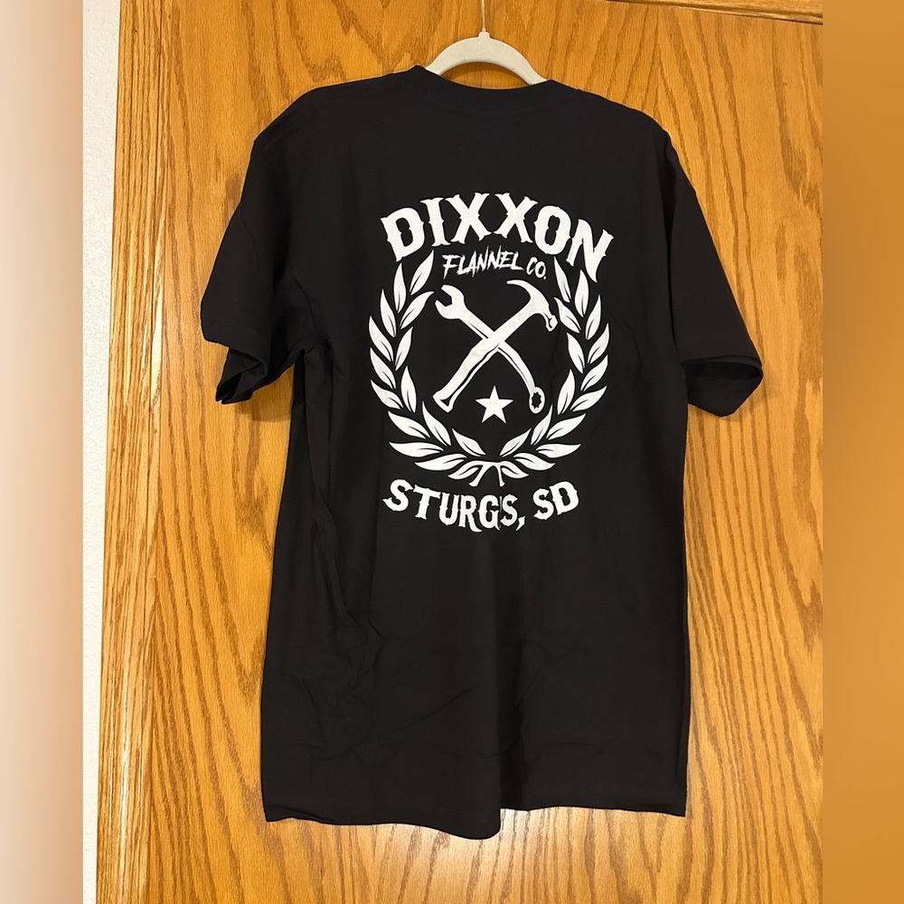 Dixxon Black Sturgis Sketchy Crest Graphic T-Shirt - NWOT - Size L